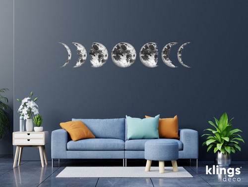 Imagen 5 de 8 de Vinilos Decorativos Fases Luna Respeldar Eclipse Galaxia