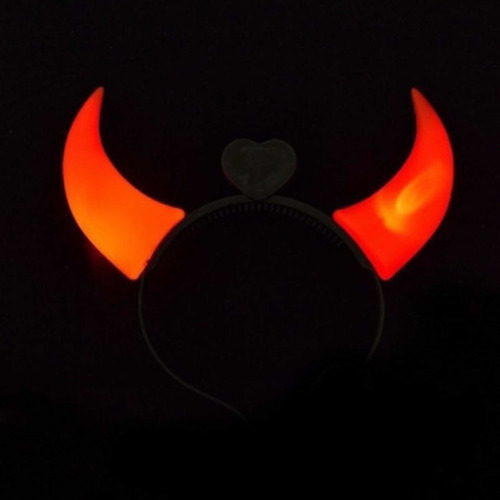 Imagen 2 de 2 de Vincha Diablita Luminosa Con Luz Led