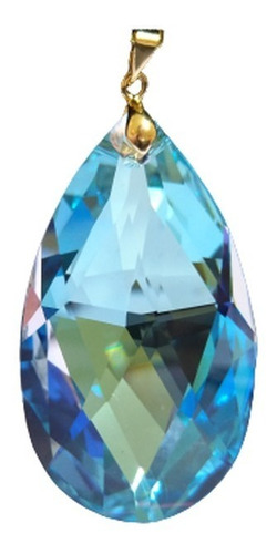 Pingente Amêndoa Cristal Swarovski Folh.ouro 5,0 Cm