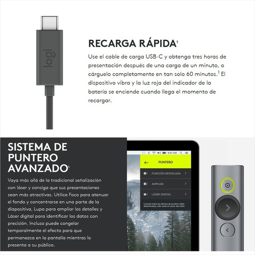 Señalador / Presentador Remoto Avanzado Logitech Spotlight