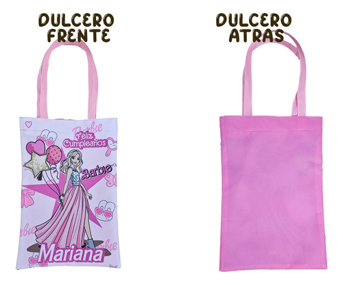 Dulcero Bolo Bolsita Barbie Cumpleaños Personalizado 30 Pzs