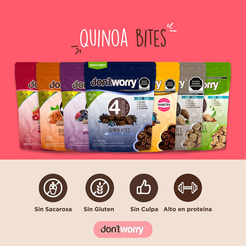 Merengues Light Y Quinoa Bites Dont Worry Chocolate 4pk