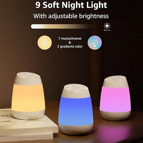 Máquina Ruido Blanco Con Luz Nocturna Ajustable,luz Nocturna