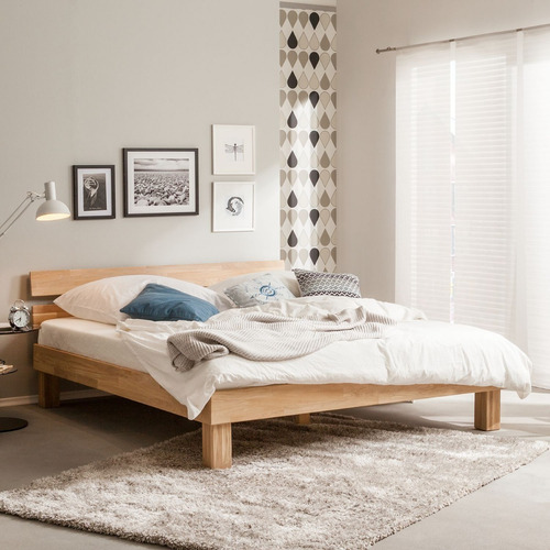 Imagen 1 de 5 de Cama Doble De Madera Maciza 100% Flormorado Ref: Maciza41