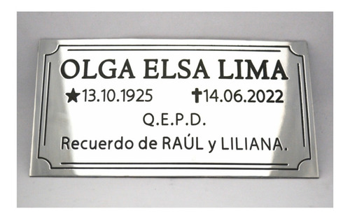 Imagen 5 de 6 de Placa Recordatoria Para Cementerio, Lapida, Nicho. 10x5cm.