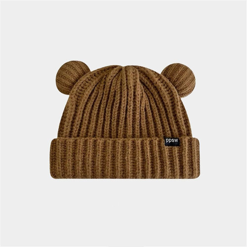 Gorro De Lana De Punto Frío, A La Moda, Con Orejas De Oso, C