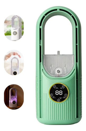Ventilador Portatil Recargable Enfriador De Aire Ventilador Estructura Verde Claro Diámetro 10 Cm Material De Las Aspas Plástico