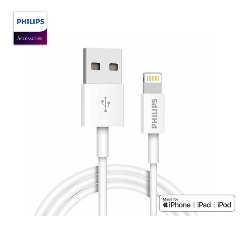 Cable Lightning con certificación Mfi de Philips para iPhone de 1,2 m y 2508 W