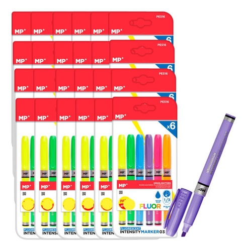 24 Paquetes Marcadores Fluorescente 6uds Mexicopaper