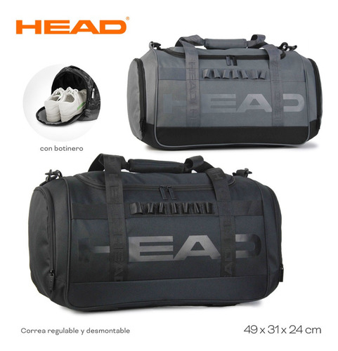 Imagen 2 de 4 de Bolso Head Original Gym Viaje Grande Reforzado Zapatillas