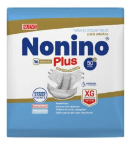 Nonino Plus Elastizado Talle Grande Xg Por 16 Unidades 