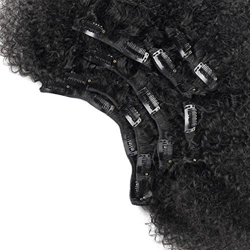 Afro Kinky Clip Rizado En Humanos Remy Extensiones De Pelo