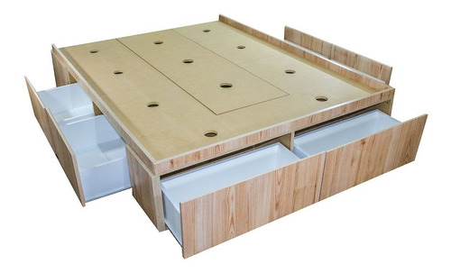 Imagen 6 de 10 de Base Box Sommier 6 Cajones Y Baulera 1,40 X 1,90