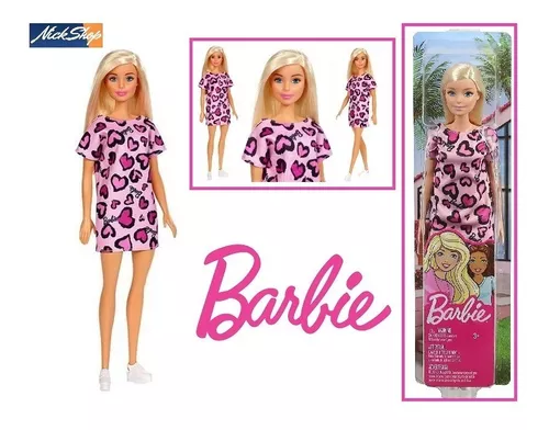 Boneca Barbie Fashion Loira Vestido Rosa Mattel Original