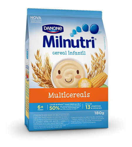 Kit 5 Cereal Infantil Sabor Multicereais Milnutri 180g