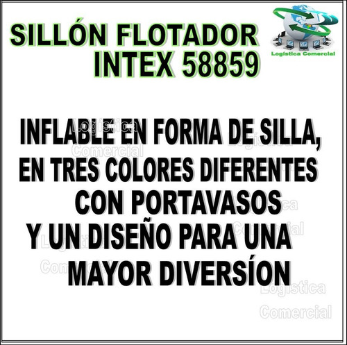 Imagen 6 de 9 de Silla Sillon Flotador Inflable 2 Porta Vasos + 2 Asas 58859