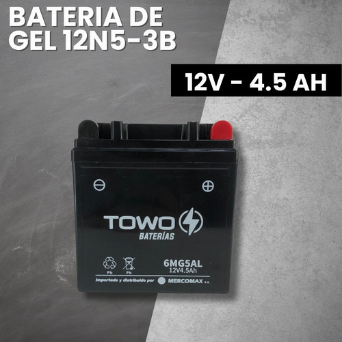 Bateria De Gel Towo Para Moto 12n5-3b 12v 4.5ah Tuamoto