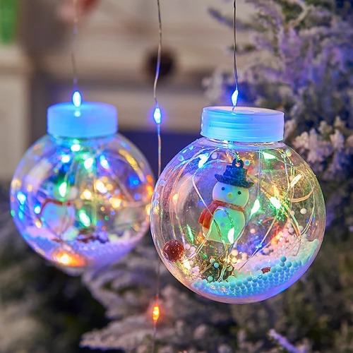 Cortina Luces Luciernagas Led Con Esferas Decoración Navidad