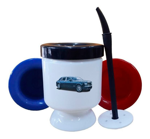 Mate Plastico Auto Azul Lujo Coleccion