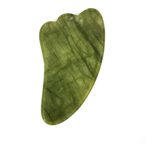 Guasha Grande Piedra Jade Verde Masajeador Facial 