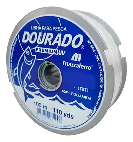 Tanza Nylon Pesca Dourado Premium Uv 0,50 Mm X 100 Metros