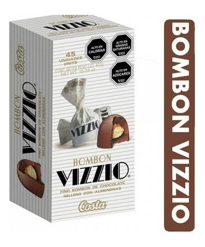 Chocolates - Bombon Vizzio Caja De 45 Unidades