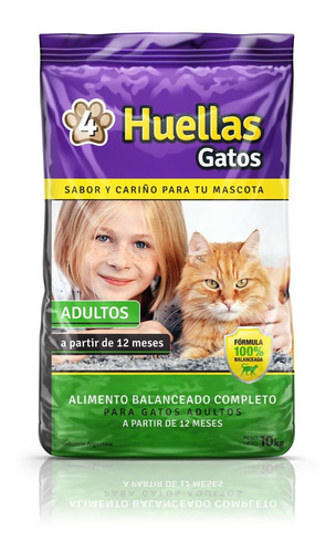 Alimento 4 Huellas Gatos X 10 Kgs + Envio Dm Mascotas