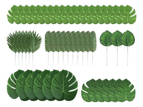 90 Hojas De Tropicales Con 6 Tipos De Hojas Artificiales