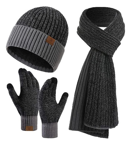 Conjunto De Gorro De Invierno, Guantes Térmicos Y Bufanda La