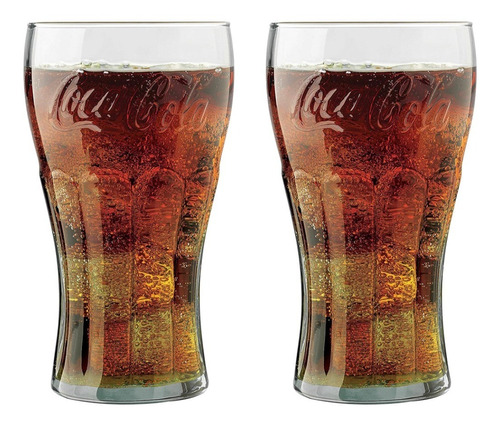 Set 2 Juego Vasos De Coca Cola 510 Ml Vintage Retro