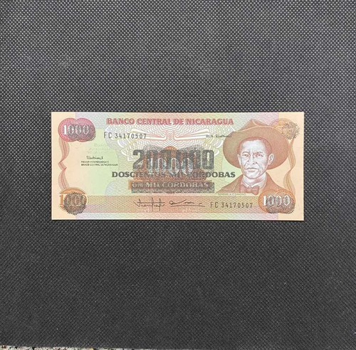 Imagen 2 de 4 de Nicaragua - 1000 | 200000 Cordobas - Año 1985 - P #162