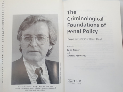 Imagen 6 de 10 de The Criminological Foundation Penal Policy Zedner Ashworth