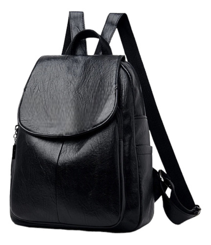 Mochila robusta para mujer, mochilas, color negro, diseño de tela lisa