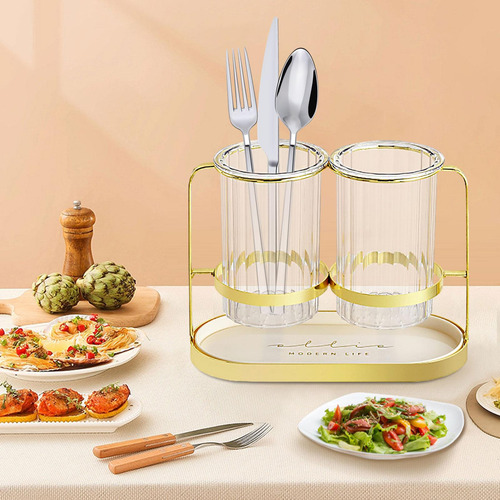 Soporte Para Utensilios De Cocina, Organizador De Dorado
