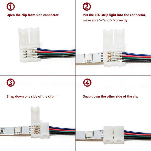 Kit De Cable De Extensión De 4 Pines Para Tira De Luces Led