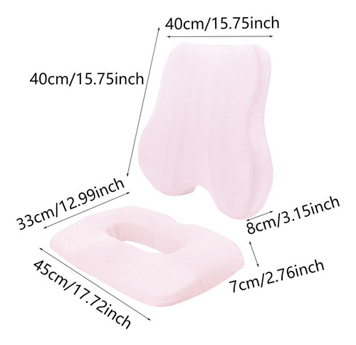 Cojín De Espalda Y Asiento, Cojín De Cóccx Lumbar Y Rosa