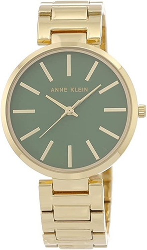 Anne Klein ® original Reloj De Mano Para Mujer 34mm 2786gngb Color de la correa Dorado Color del bisel Dorado Color del fondo Verde