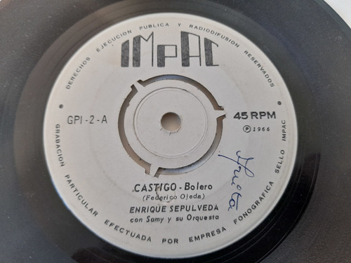 Vinilo Single De Enrique Sepulveda  Castigo (y151