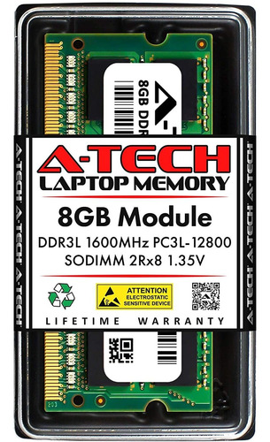 Memoria Ram A-tech, 8gb, Ddr3l, 1600mhz, Sodimm