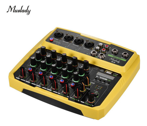 Muslady B6 - Mezclador De Audio Portátil (6 Canales, Usb)