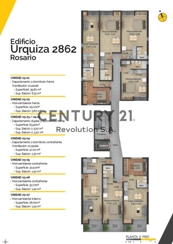 Imagen 11 de 12 de Monoambiente Al Contrafrente Con Balcon 31.90 - Zona Pichincha
