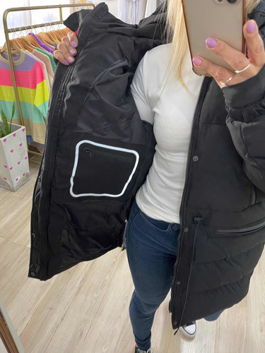 Imagen 5 de 10 de Campera Puffer Larga Inflable Impermeable Mujer The Big Shop