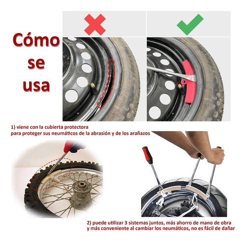 Kit De Palanca Desmontar Llantas Extractor Para Motocicleta Bicicleta Modelo Extendido 37 Cm Y Mini Luz Lintern Lampara Led De Lampara Llavero Recargable Portátil Fluido Magnético Con Soporte 31pcs