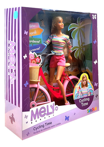 Muñeca Compatible Con Barbie Con Bicicleta Y Accesorios