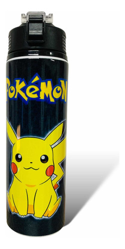 Cilindro Para Agua De Pokemon, Pikachu Color Gris