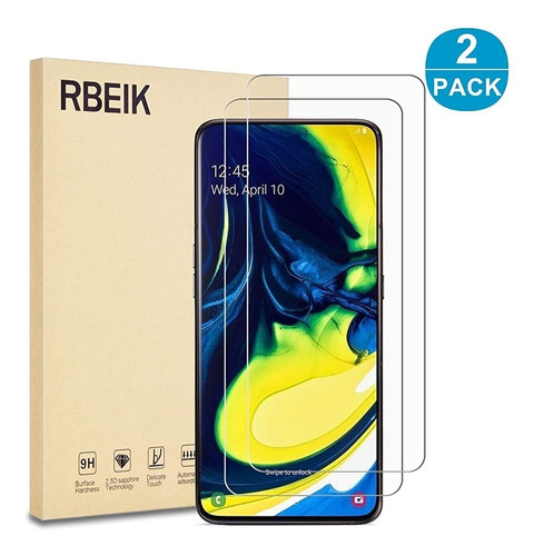 Vidrio Templado Samsung Galaxy A80, Pack De 2, Iasica