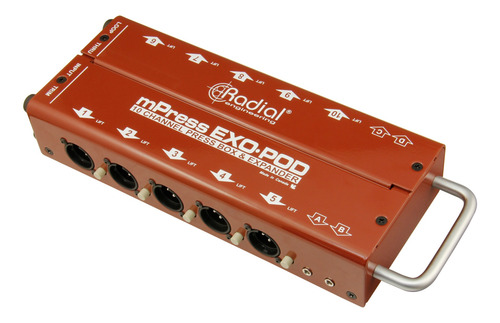 Caja De Audio Prensa/splitter Con 10 Xlr Out Radial Exopod