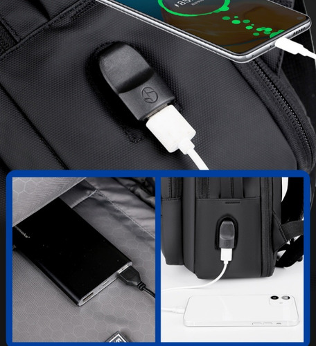 Mochila De Viaje Expandible Mochila Con Puerto Usb De 17/40l