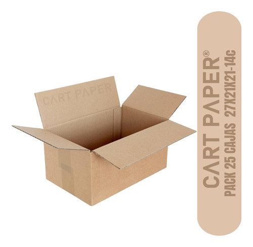 Cajas De Cartón 27x21x21 / Pack 25 Cajas / Cart Paper