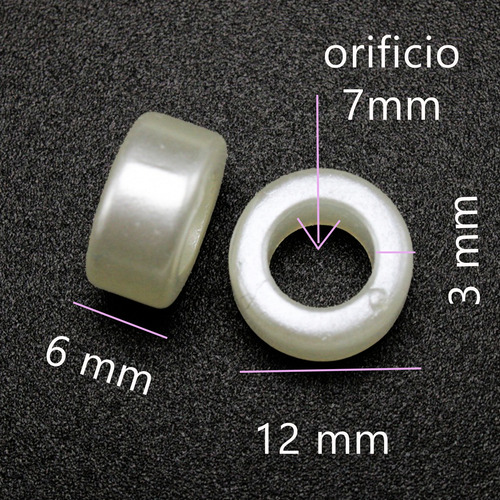 Cuenta Separador Acrílico 100g Pulseras Bisutería Collares Dona Nacar 200pz 1.2 Cm 1.2 Cm